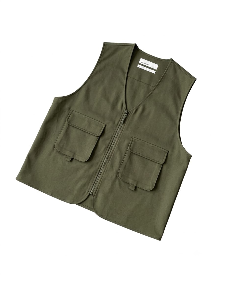 Rompi Kargo Premium Double Pocket — American Drill Tebal — Army